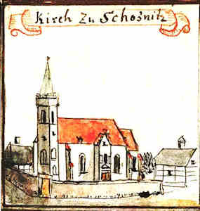Kirch zu Schosnitz - Koci, widok oglny